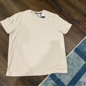 Perry Ellis Men's 2XL Short Sleeve Crewneck Striped T-shirt Sepia Rose